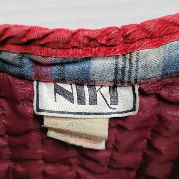 Niki jacket vintage plaid quilted cotton flannel 70s coat cabincore camp outdoor - Picture 11 of 14